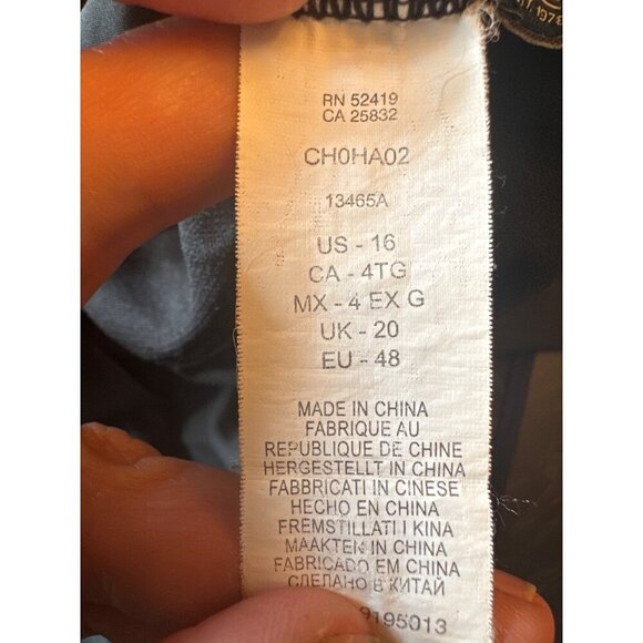 Chaps Womens Ruffled Halter One-Piece Swimsuit US 16 EU 48 Black Nylon Blend - Picture 5 of 7